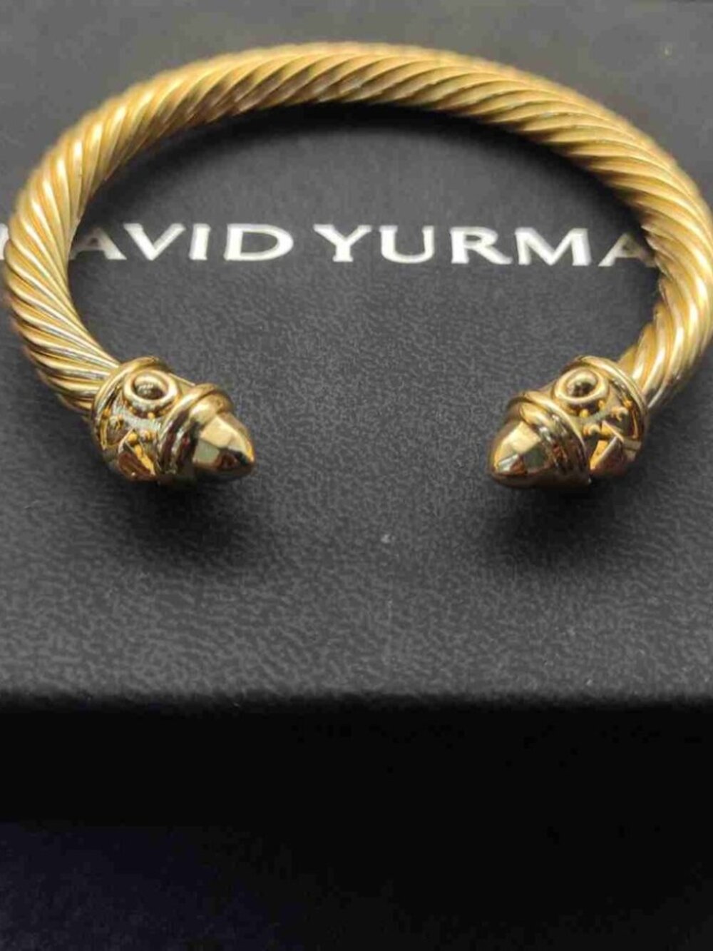 🥜David Yurman 7mm Gold Cable Cuff Bracelet
